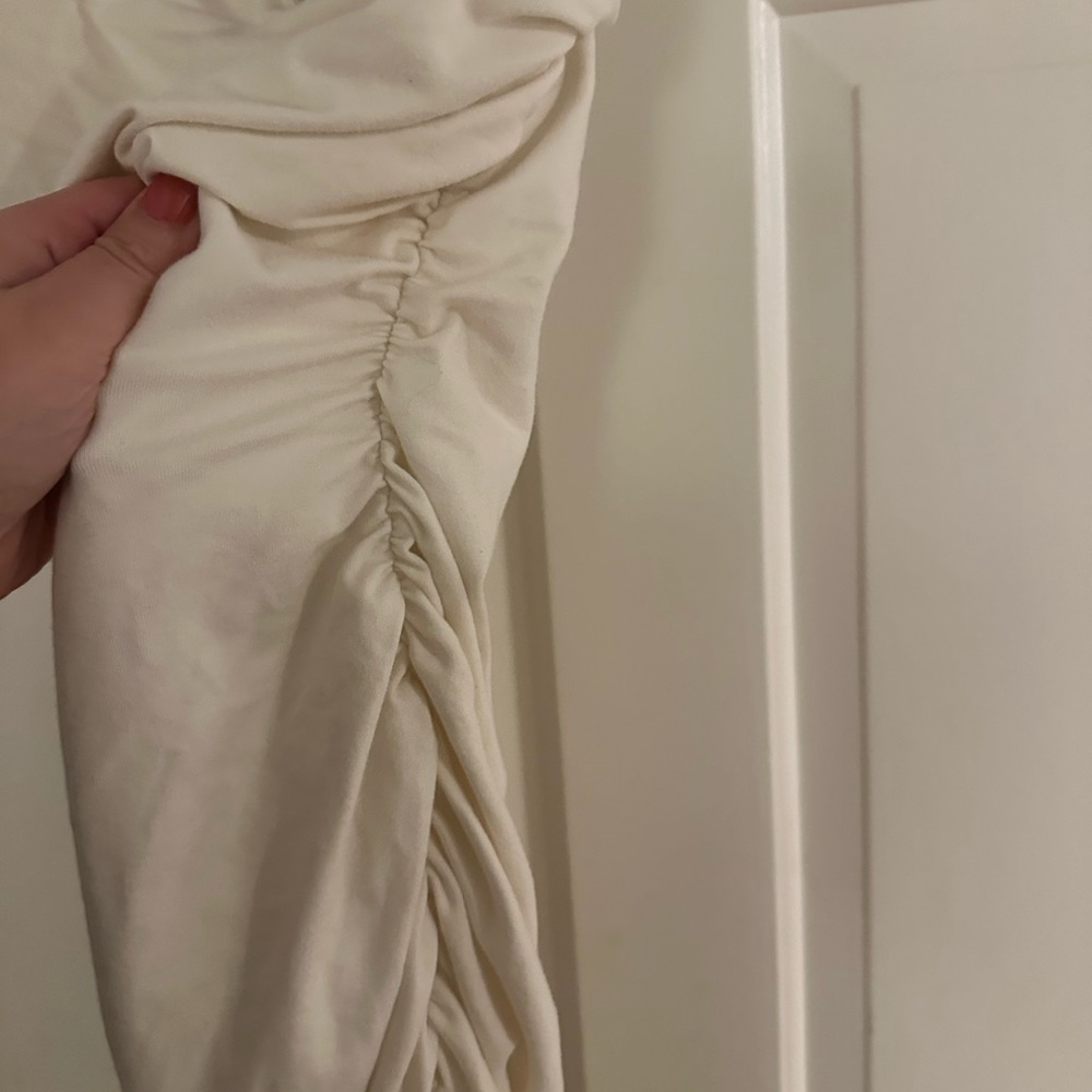 Reformation White Ruched Mini Dress - Picture 4 of 4